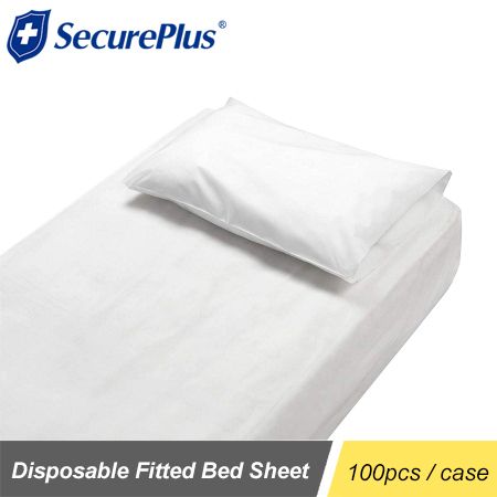 Disposable Fitted Cover Sheet Single Bed - White  $1.21/PC 100PCS/CASE
