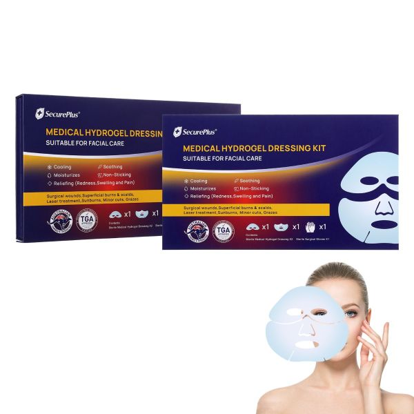 Secure Plus Medical hydrogel dressing kit for facial care, TGA APPROVED CLASS lla