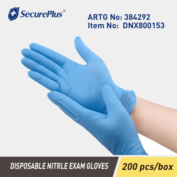 Nitrile Exam Gloves, Blue, powder free, 10 x 200 pcs/box, 0.08/pc